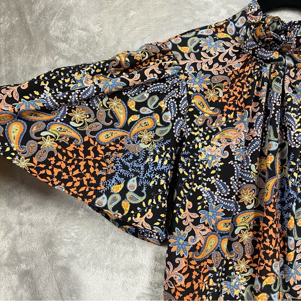 Julia Jordan Flutter Sleeve Ruffle Mock Neck Flor… - image 4